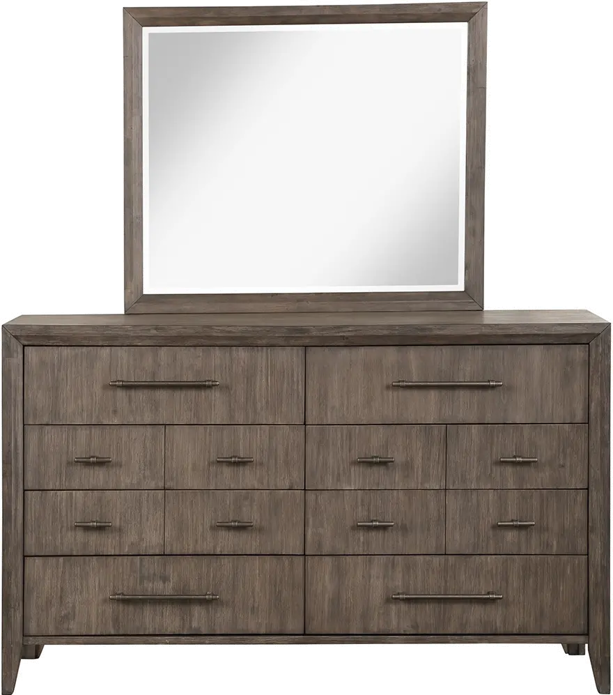 Contemporary Greige 4 Piece Queen Bedroom Set - Avana-4
