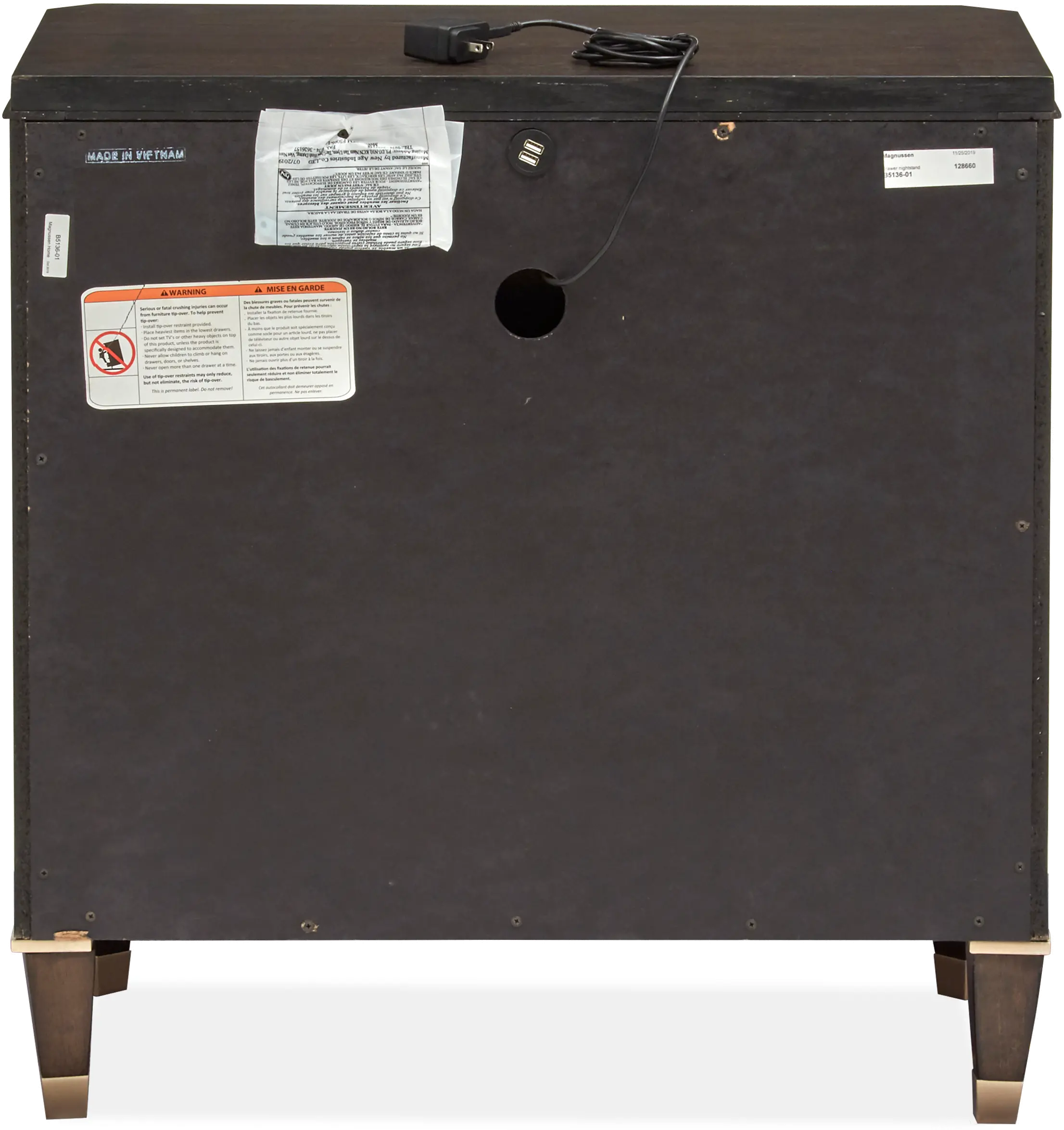 Zephyr Contemporary Brown Nightstand-3