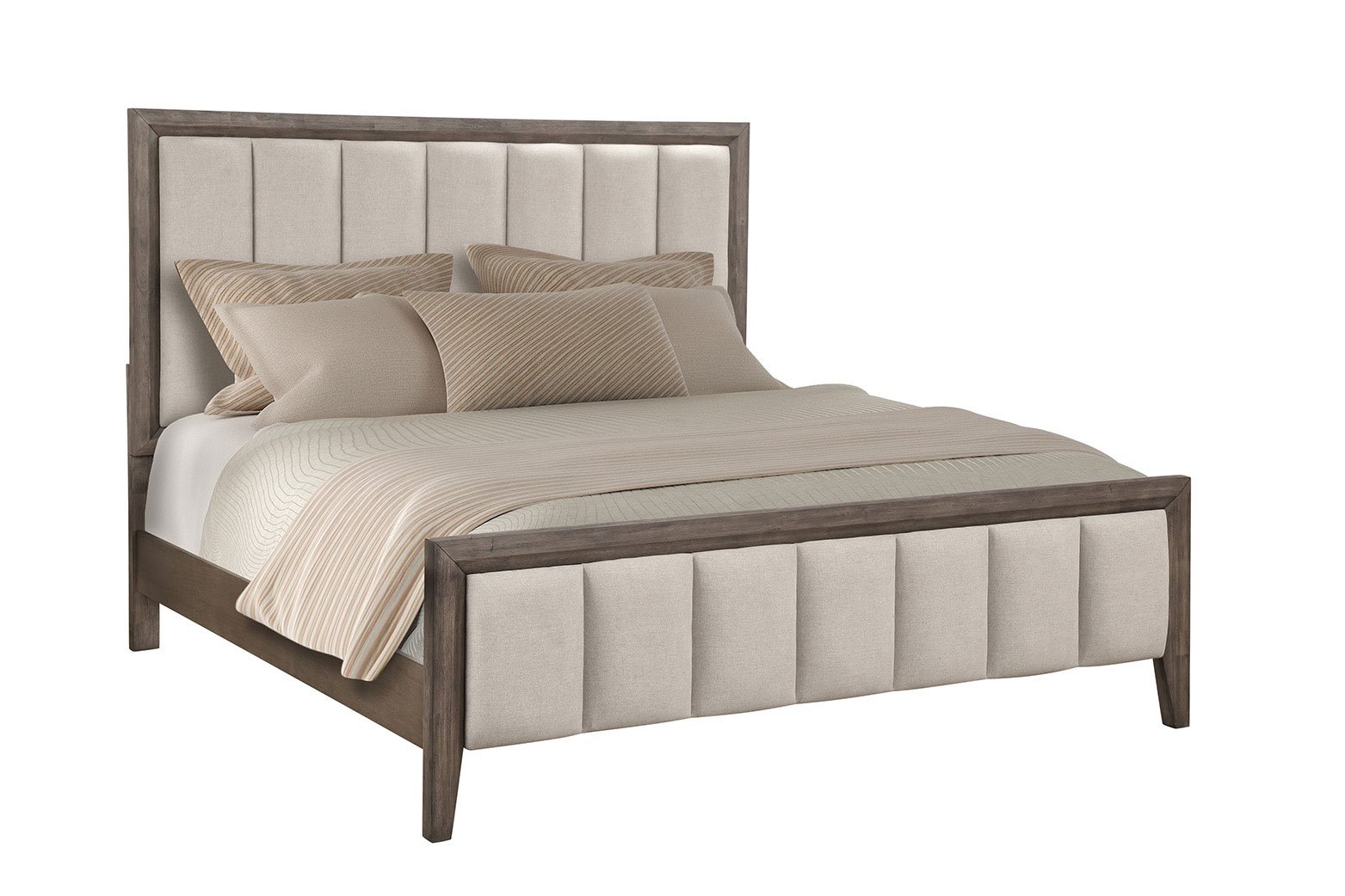 Contemporary Greige 4 Piece King Bedroom Set - Avana-1