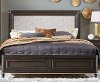 Clearance Contemporary Brown Queen Upholstered Bed - Zephyr