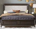 Contemporary Brown Queen Upholstered Bed - Zephyr