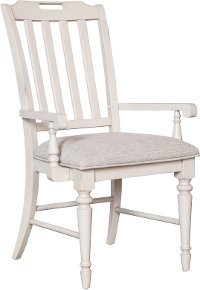 Farmhouse White Dining Room Arm Chair - Lexington