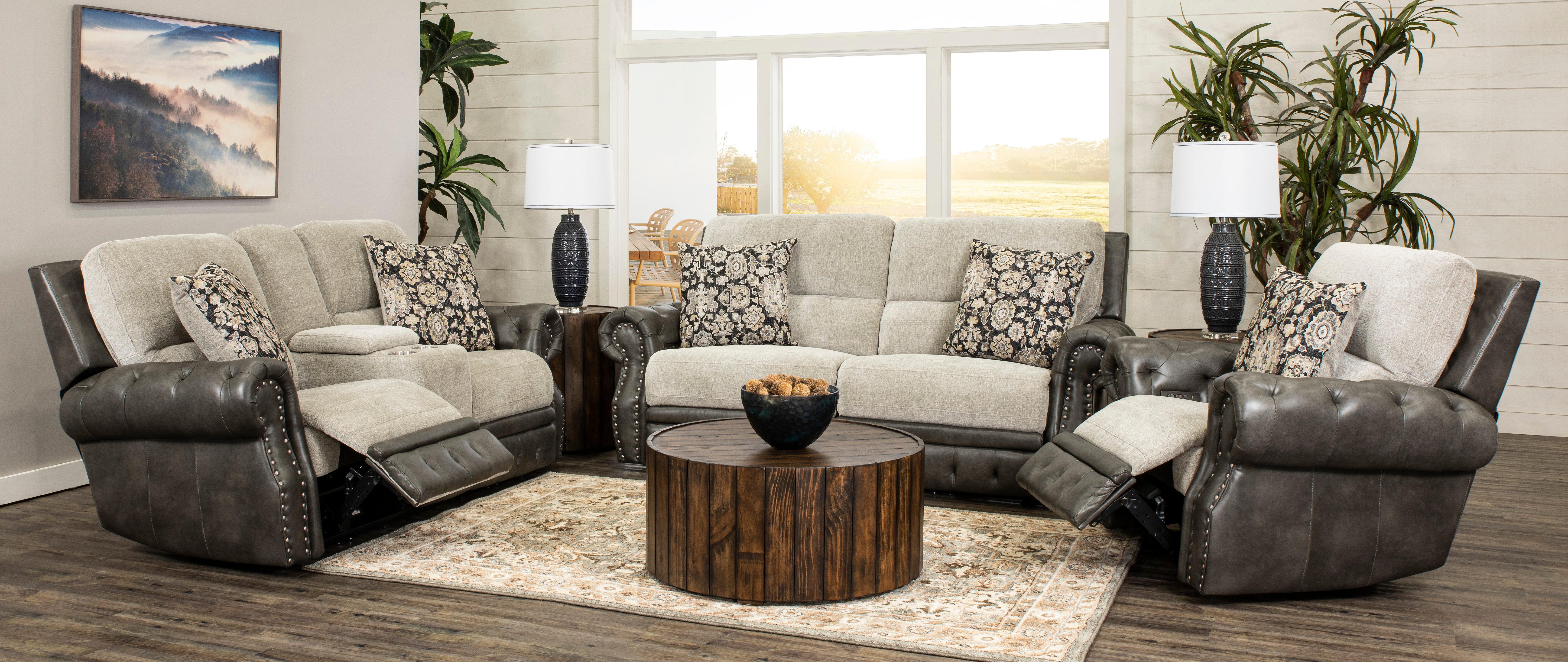 Traditional Gray Power Reclining Sofa - Spirit-2