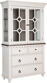 Farmhouse White and Gray Dining Room Cabinet - Lexington