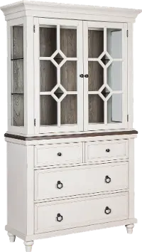 Farmhouse White and Gray Dining Room Cabinet - Lexington