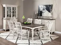 Farmhouse White and Gray 5 Piece Dining Room Set - Lexington