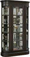 Traditional Dark Brown Curved Curio Cabinet - Gallery