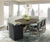 Clearance Medium Brown and Cream 7 Piece Corner Dining Room Set - Myles