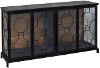 Contemporary Black Metal and Glass Sideboard - Mondello