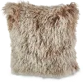 18 Inch Light Brown Blond Tipped Throw Pillow - Lucas