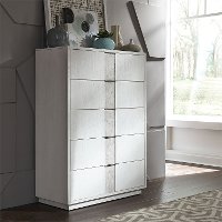 Contemporary White Chest of Drawers - Mirage