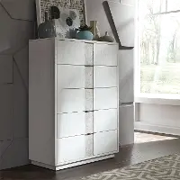 Mirage Contemporary White Chest of Drawers