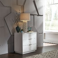 Contemporary White Nightstand - Mirage