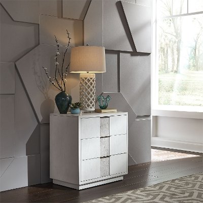 Mirage Contemporary White Nightstand