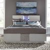 Contemporary White Queen Bed with LED Lighting - Mirage