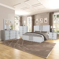 Contemporary White 4 Piece King Bedroom Set - Mirage-1