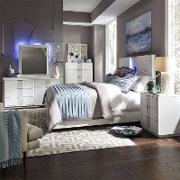 Contemporary White 4 Piece King Bedroom Set - Mirage-2