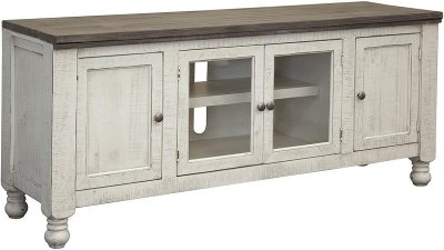 Antique White Country 68 Inch TV Stand - Stone
