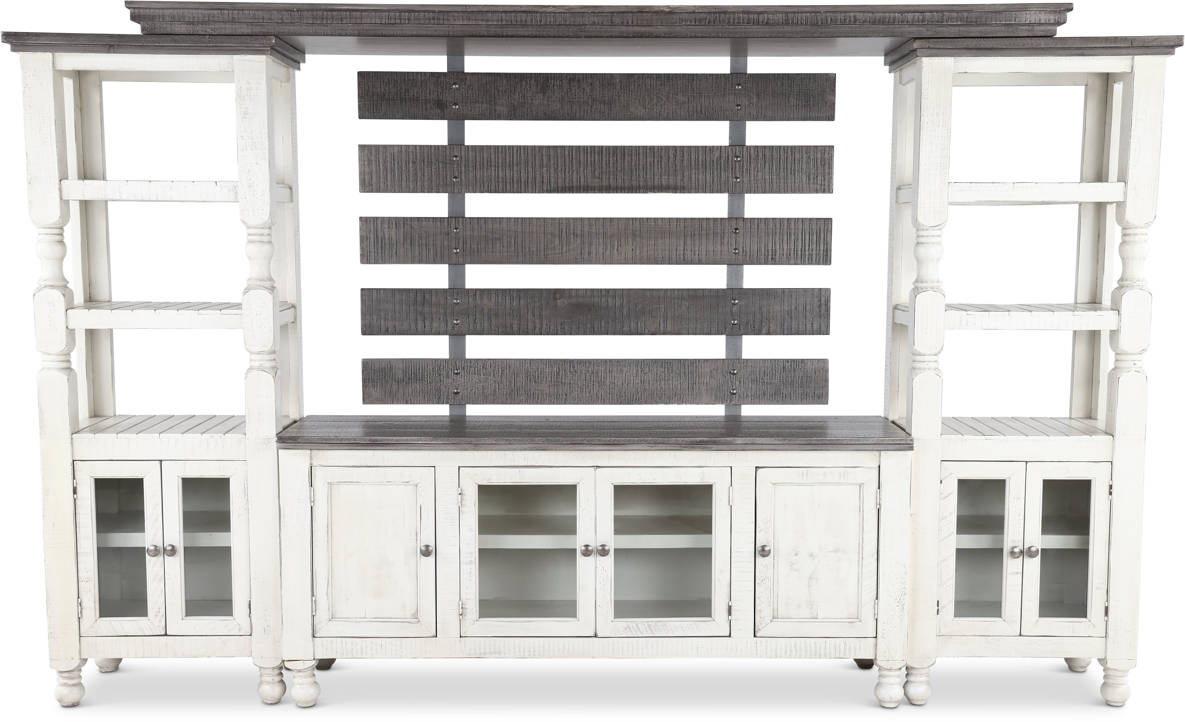 Stone Antique White Country 4 Piece Entertainment Center-1