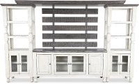 Stone Antique White Country 4 Piece Entertainment Center