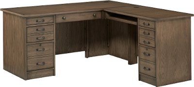 Eastwood Industrial Oak 64 Inch Desk with Return