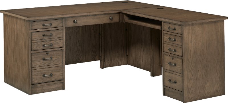 Industrial Oak 64 Inch Desk With Return Eastwood Rc Willey