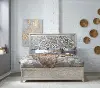 Clearance Belmar Taupe and Silver Champagne King Bed