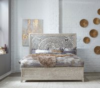 Washed Taupe and Silver Champagne King Bed - Belmar