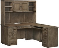 Industrial Oak 64 Inch Desk and Hutch - Eastwood