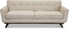 Mid Century Beige Sofa with Rounded Arms - Modern Eclectic