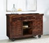 Dark Brown Dining Room Sideboard with Wheels - Braxton