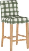 63-8SLNATBFLSQRSG Green Plaid Slipcover Upholstered 31 Inch Bar Stool - Jennifer