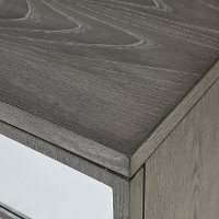 Modern Gray and Mirrored Two Door Cabinet - Lennox-6