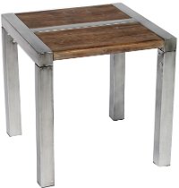 Industrial End Table with Metal Base - Barrington
