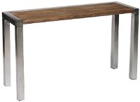 Industrial Sofa Table with Metal Base - Barrington
