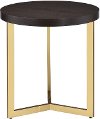 Contemporary Espresso and Brass End Table - Harper