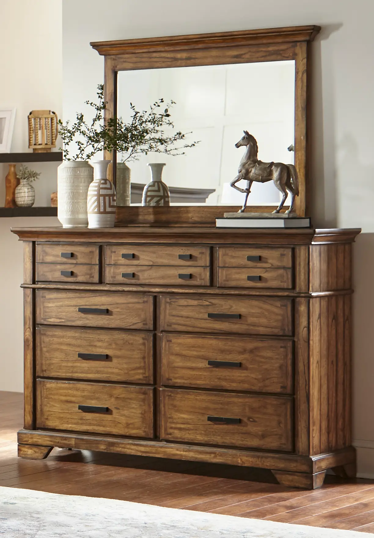 Eagle Mountain Oak Mirror-2