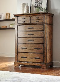 Classic Heirloom Oak Chest of Drawers - Eagle Mountain