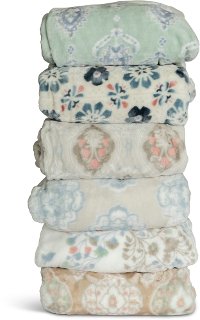 Assorted Floral Printed Velvet Throw Blanket-8