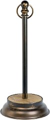 Wood and Bronze Metal Paper Towel Holder