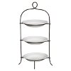 Dark Bronze Three Tiered Metal Tray with Three Bowls