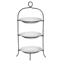 Dark Bronze Three Tiered Metal Tray with Three Bowls
