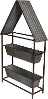 Two Tiered Metal Planter Boxes with Roof
