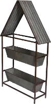 Two Tiered Metal Planter Boxes with Roof