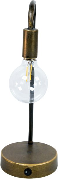 Industrial Metal Battery Lantern with Edison Bulb