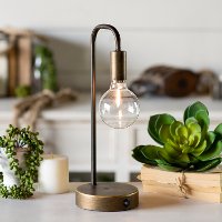 Industrial Metal Battery Lantern with Edison Bulb-2