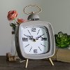 Dark Matte Gray Metal Modern Tabletop Clock