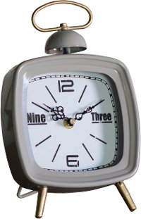 Dark Matte Gray Metal Modern Tabletop Clock-2