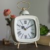 White Metal Modern Tabletop Clock