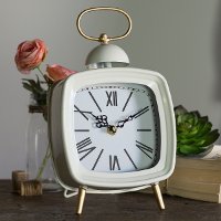 White Metal Modern Tabletop Clock